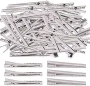 Mardatt 200Pcs 2.95 inch / 7.5 cm Alligator Hair Clips Bulk Silver Single Prong Hair Clips For Bows Making Hair Pins For Sectioning Hair Styling And Sectioning Hairdressing DIY Crafts