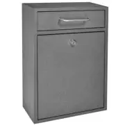 Mail Boss Mailbox 4.7"x11.2"x16.2"Galvanized Steel Locking w/Handles+Key Granite