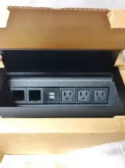 Byrne Multi-Outlet Charging Black 3-Power 2-USB Ports 2-Blank Hardwire #9508