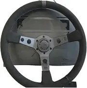 14inch 350mm Car Steering Wheel Suede Leather/Genuine leather Deep Concave Drift JDM Racing Black Edition(Suede)