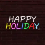 BRAND NEW "HAPPY HOLIDAY" 30x12X1 INCH LED FLEX WINDOW/WALL INDOOR SIGN 30250