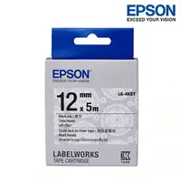 在飛比找樂天市場購物網優惠-EPSON LK-4KBY 透明圓蕾絲黑字 標籤帶 Patt