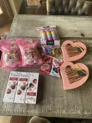 Trader Joes VALENTINEs day Chocolates Candy Hearts Lot Rice Crackers Huge Lot