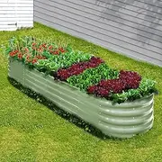 Livsip Raised Garden Bed Galvanised Garden Bed 320X80X42CM, Green