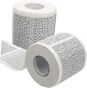 HAWILLOSCH Patterned Toilet Paper Rolls 2 Pack Bold Fun Bathroom Tissue Thick Absorbent Design
