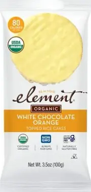 Element Organic Dipped Rice Cakes Vanilla Orange 3.5 oz