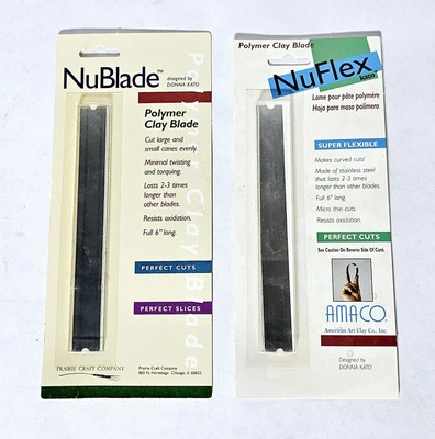 ***(Lot Of 2) Amaco Polymer Clay Blade & NuFlex Flexible Blade (Stainless Steel)