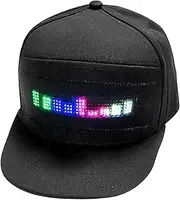 [DEWIN] LED Cap,Programmable Bluetooth APP Control Editable Colorful LED Hat for Outdoor,Concert, Carnival, Christmas, Bars, Clubs