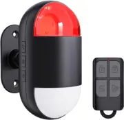 Motion Sensor Alarm Indoor: Wireless Motion Detector Alarm with Siren & Strobe (