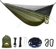 Homithley Camping Hammock - Portable Hammock with Mosquito Net, Lightweight Backpacking Hammocks Swing Camping Accessories for Indoor, Outdoor, Beach, Backyard, Patio, Travel, Hiking