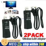 2xWireless LAN Adapter WiFi USB Dongle J-45 Ethernet Cable For Sony Smart LG TV