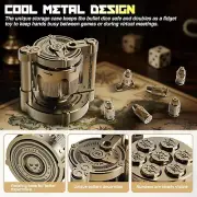 Metal dice set for DND,7 piece of bullet dice with rotating revolver cylindrical