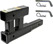MaxxHaul 50977 2 Inch Trailer Hitch Extension - Dual Tow Hitch Extension Receiver with 2 Hitch Pins