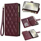 For Galaxy A13 A53 Leather Flip Zipper Wallet Case Card Holder w/ Lanyard Strap
