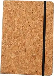 FONDOTIN Cork Cover Notepad Business Writing Notepad Reading Journal Notepad for Journal Daily Notepad Vintage Notepad Office Conference Notepad Travel Journal Notepads for Work Khaki Paper