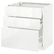 METOD base cabinet with 3 drawers, white Maximera/Ringhult white, 80x60x80 cm
