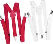 [DEARMAMY] 2pcs Overall Belt Clip Suspenders Dress Suspenders for Men Clip on Braces Weaving