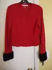 New Womens Peter Nygard Rouge Red Going My Way Zippered Jacket Size 12 Petite