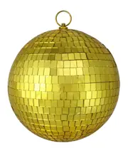 Northlight Mirrored Gold Glass Christmas Disco Ball Ornament 8in (200Mm)