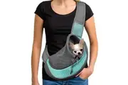 Ape Basics: Portable Mesh Breathable Pet Sling Backpack - Sea Green