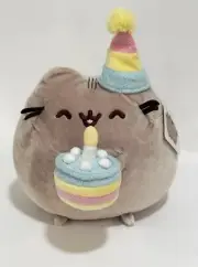 GUND Pusheen Birthday Cake & Party Hat Plush 10.5" Cat Gray/Pastel NEW w/TAGS