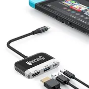 [RREAKA] Switch Dock for Nintendo Switch OLED, 3 in 1 Switch TV Adapter with 4K HDMI, USB 3.0 Port, Type C 100W Charging, Portable Switch Docking Station Travel, for Samsung Dex S24, MacBook