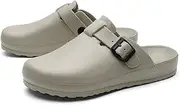 [ERLINGO] Mens Womens Garden Clogs, Slip on Mules Sandal Casual Beach Mule Clogs Ladies Comfort Flat Nurse Shoes Backless Kitchen Garden Slippers Soft Wide Fit Sandals