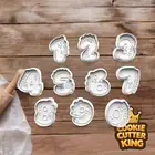 Dinosaur Numbers - Numeral - Cookie Cutter and Embosser Set - 1 - 2 - 3 - 4