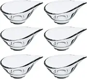 Toyo Sasaki Glass P-20303 Small Bowl, Flower Kazuri, Amuse Cup, Made in Japan, Dishwasher Safe, Clear, Approx. 3.3 x 2.7 x 1.7 inches (8.5 x 6.8 x 4.4 cm), Pack of 6