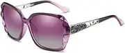 [HMKING] Retro Acetate Butterfly Frame Polarized Sunglasses for Mens Womens Retro Mirrored Lens Sun glasses for Driving Fishing, Purple