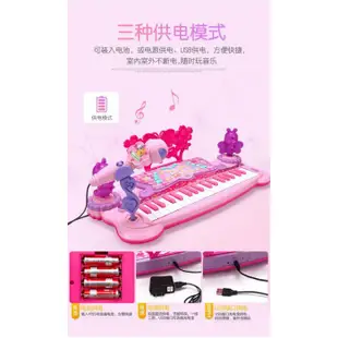 鋼琴兒童玩具 初學者 女童玩具 電子琴帶麥克風1-3-6 寶寶生日禮物【CF134853】 (5.1折)