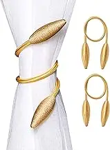 SWTOOL 2-Pack Curtain Holdbacks Curtains Tiebacks Home Decorative Window Drape Twist TieBacks Random Modelling Curtain Holdbacks (Gold)