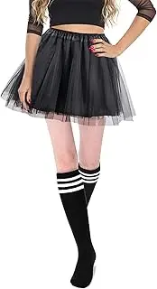 [Generic] Women's Tutu Skirt 3-Layer Tulle Ballet Dance Skirt - Teen Adult Elastic Waistband for Halloween, Christmas, Party Costume