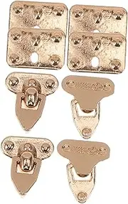BESPORTBLE 4 Sets Miniature Case Clasps for Dolls Mini Bags Metal Box Feet Locks DIY Dollhouse Accessories Jewelry Travel Install Unique Design