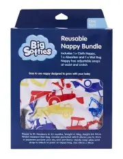 [Big Softies] Reusable Nappy & Wet Bag Bundle in Blue