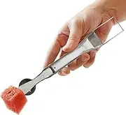 Watermelon Cutter Slicer Tool - Stainless Steel Fruit Slicer,Handheld Non-Slip Watermelon Cutter with Fork for Fruit Salad Meal Prep Baking Picnic Cooking Kitchen