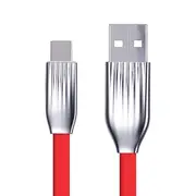 Cafele LED Light 2.1A Type C Flat Fast Charging Data Cable 1.2m For Oneplus 6 Xiaomi 8 8 se S9 RED COLOR
