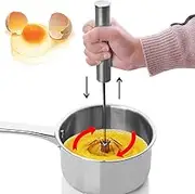 Egg Beater Portable Stainless Steel Kitchen Semi Automatic Handheld Egg Blender Mixer Beater Cooking Tool