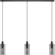 Beacon Lighting Lamode 3 Light Pendant in Black with Smoke Glass