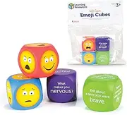 Learning Resources Soft Foam Emoji Cubes, Conversation Cubes for Kids, Set of 4, Ages 3+