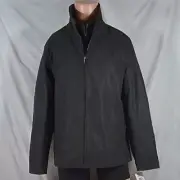 Men's Dockers Wool Blend Open Bottom Jacket with Quilted Bib - Charcoal - M- NWT
