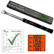Precision Torque Wrench 3/8 Drive - Digital Scale Torque Wrench 10-100 ft-lb,...