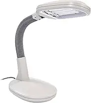 Neez Desk Lamp for Reading Table, Bedside, Office Study, Craft, and Hobby Lights with Adjustable 27w Replacement Daylight Natural Bulb & Gooseneck Arm