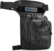 Rhinowalk Motorcycle Drop Leg Bag Fanny Pack Waist Hip Bag Shoulder Bag Thigh Packs for Outdoor Travel Fishing Hiking Cycling, Black