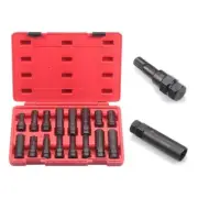 16 Piece SAE Metric Universal Locking Lug Nut Master Key Set Wheel Lock Remov...