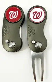 GOLF SWITCHBLADE Washington Nationals DIVOT REPAIR TOOL + Ballmarker Gray