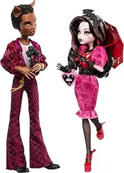 Monster High Howliday Love Edition Dolls, Draculaura and Clawd Wolf Collector Two-Pack with Valentine's Accessories and Displayable Packaging
