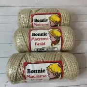 Pepperell Bonnie Macrame Braid Cord Pearl (tan) 4mm 50 Yards Three Rolls Sealed