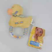 Baby Boy Girl Carter's Little Duckie Duck Ring Rattle Toy Vintage Layette Reborn
