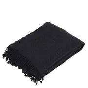 Belle Flint Wool Throw Blanket Rectangle 130x170cm Sofa/Couch Bedding Decor Navy
